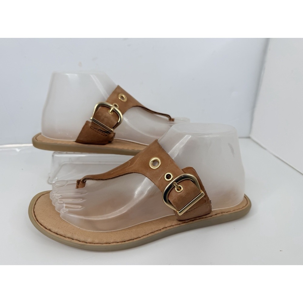 Born Sandals Womens 8M Cognac Leather‎ Flat Comfort Casual Slip On Shoes